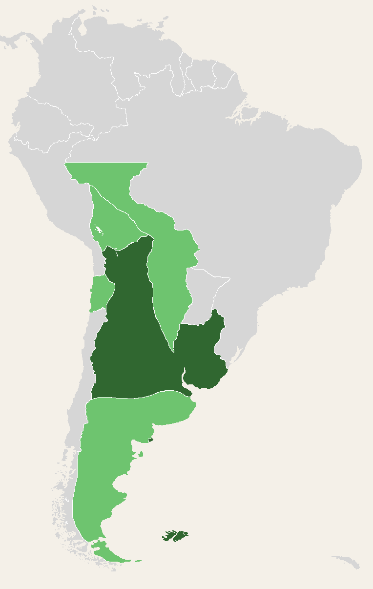 Approximate 1816 map of the United Provinces in South America, including areas beyond modern Argentina.