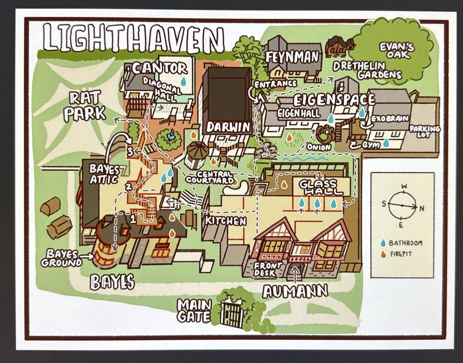 Original illustrated Lighthaven map